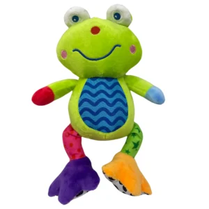 Sonajero peluche musical con llama dientes - Rana
